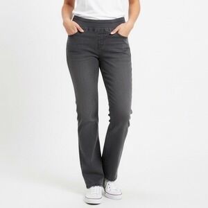 Jag Jeans Womens 16 Gray Denim Cotton Stretch Pockets Elastic Waist Straight Leg